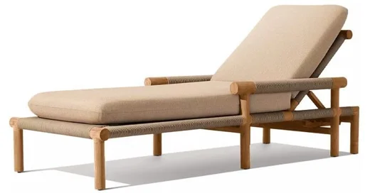 LG535-1 Teak Outdoor adjustable sunbed