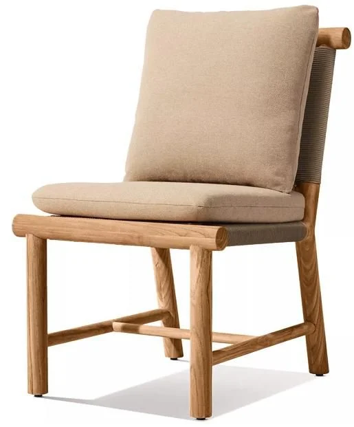 LG536-2 Teak Outdoor armless dining chair
