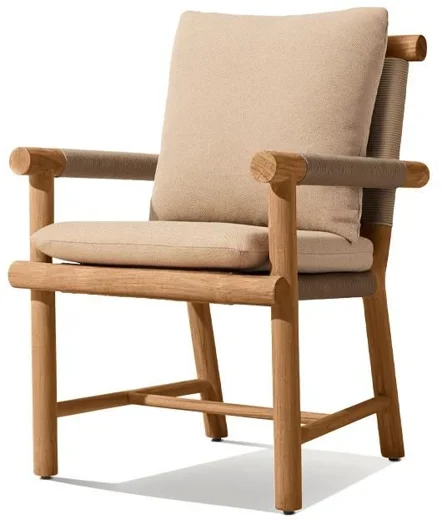 LG536-3 Teak Outdoor armrest dining chair