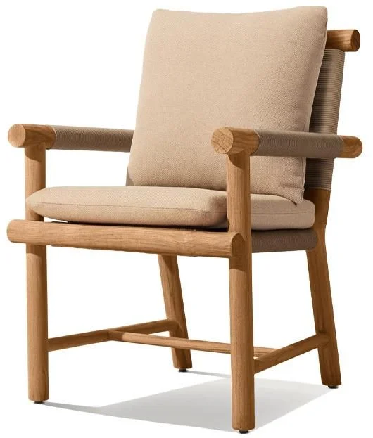 LG536-3 Teak Outdoor armrest dining chair