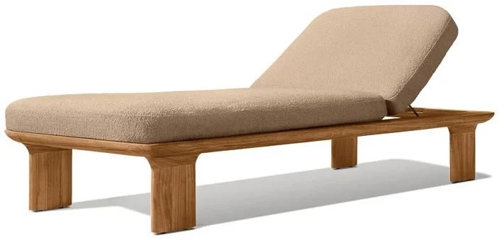 LG540-6 Teak Outdoor adjustable sunbed
