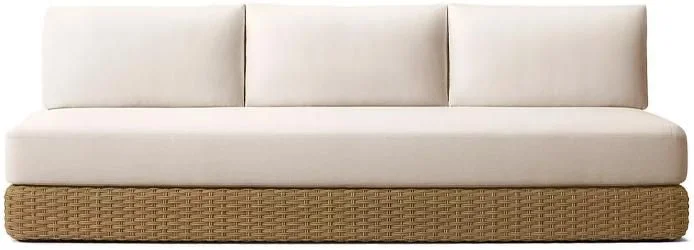 LG552-7 Outdoor Wicker Three-Seater Armless Sofa