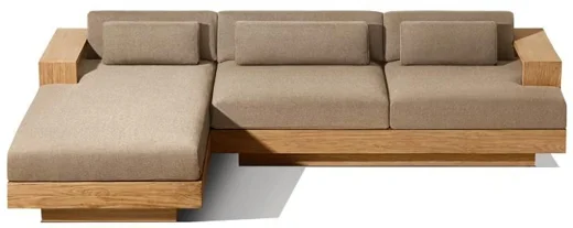 LG553-13 Teak Outdoor left-arm sofa chaise sectional