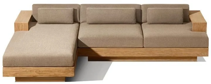 LG553-13 Teak Outdoor left-arm sofa chaise sectional