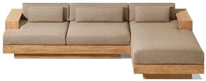 LG553-14 Teak Outdoor right-arm sofa chaise sectional