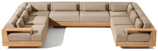 LG553-17 Teak Outdoor U-sofa sectional
