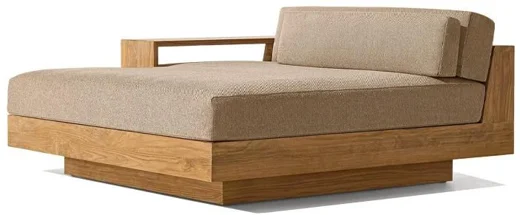 LG553-18 Teak Outdoor left-arm daybed