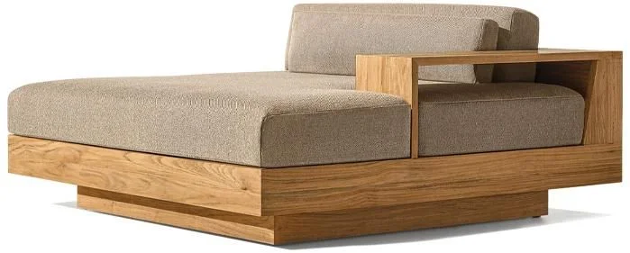 LG553-19 Teak Outdoor right-arm daybed