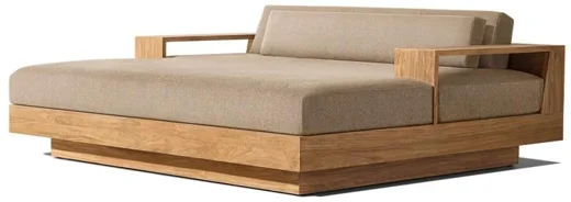 LG553-2 Teak Outdoor double sunbed