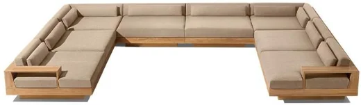 LG553-20 Teak Outdoor U-sofa sectional
