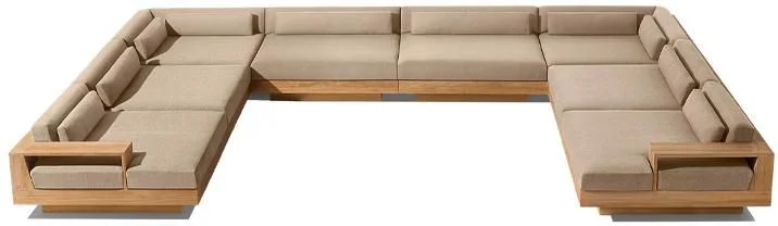 LG553-20 Teak Outdoor U-sofa sectional