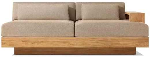 LG553-9 Teak Outdoor right-arm sofa