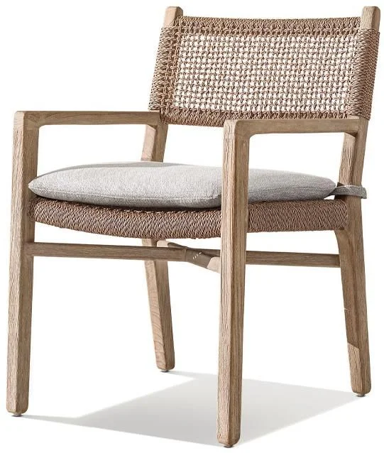 LG563-4 Wicker-Style Outdoor armrest dining chair