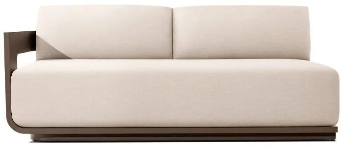 LG564-15 Aluminum Outdoor Two-Seater left-arm sofa