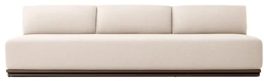 LG564-17 Aluminum Outdoor Three-Seater armless sofa