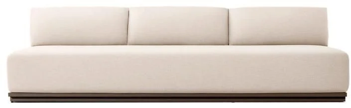 LG564-17 Aluminum Outdoor Three-Seater armless sofa
