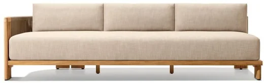 LG566-18 Outdoor Teak & Rope Three-Seater Left-Arm Sofa