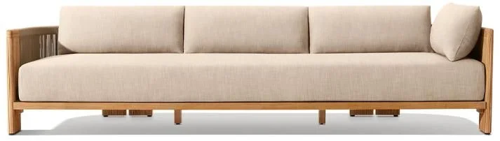 LG566-22 Outdoor Teak & Rope Three-Seater Right-Arm Return Sofa