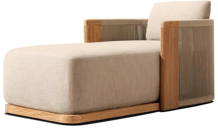 LG566-24 Outdoor Teak & Rope Sun Lounger