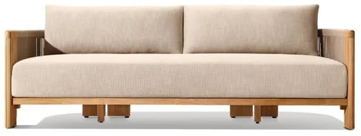 LG566-3 Outdoor Teak & Rope Two-Seater Sofa
