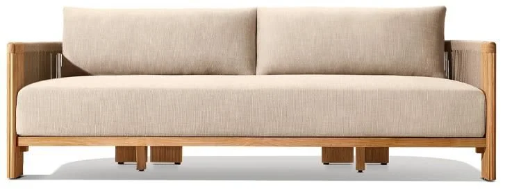 LG566-3 Outdoor Teak & Rope Two-Seater Sofa