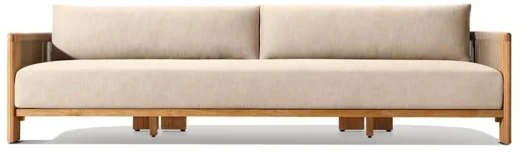 LG566-4 Outdoor Teak & Rope Three-Seater Sofa