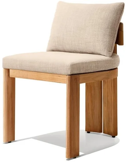 LG567-2 Teak Outdoor armless dining chair