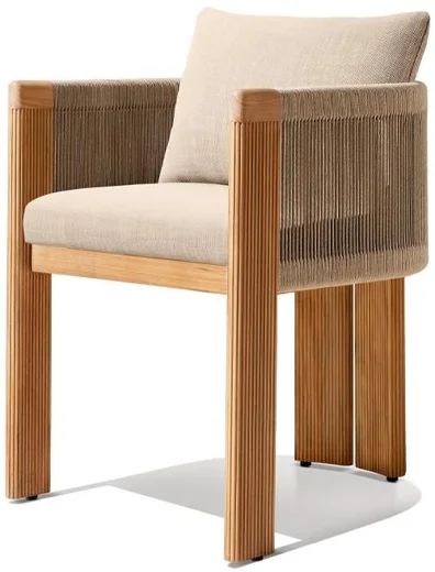 LG567-3 Teak Outdoor armrest dining chair
