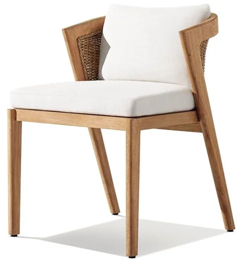 LG572-3 Teak Outdoor armless dining chair