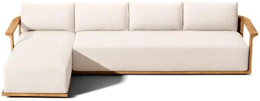 LG575-11 Teak Outdoor left-arm sofa-chaise sectional