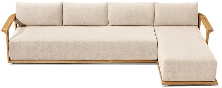 LG575-12 Teak Outdoor right-arm sofa-chaise sectional