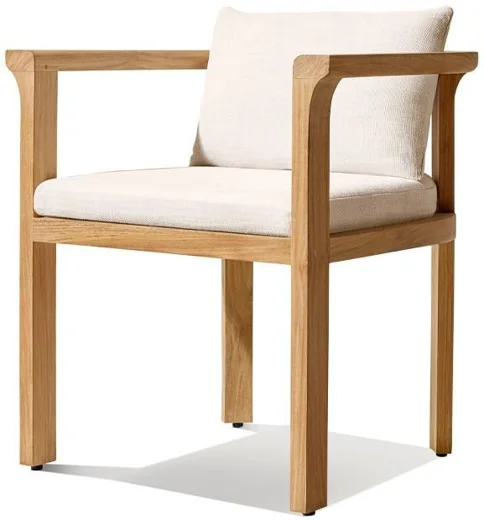 LG576-4 Teak Outdoor armrest dining chair