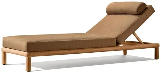 LG580-8 Teak Outdoor adjustable sunbed