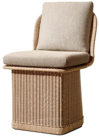 LG582-2 Rope-Woven Outdoor armless dining chair