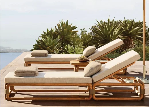 LG584-4 Teak Outdoor sunbed