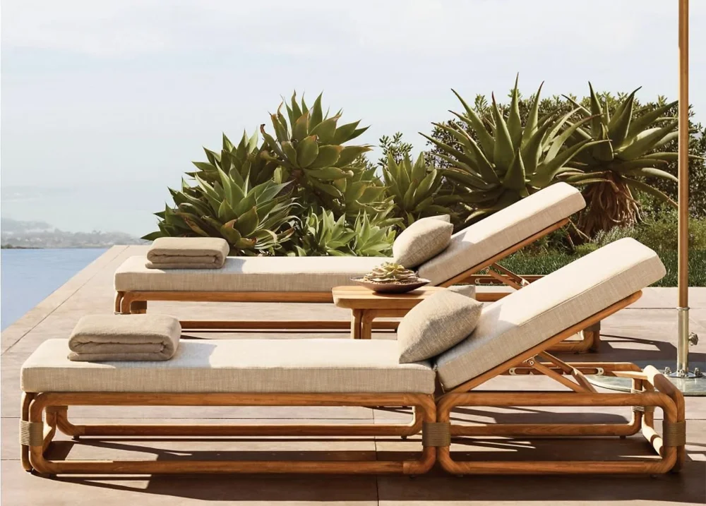 LG584-4 Teak Outdoor sunbed