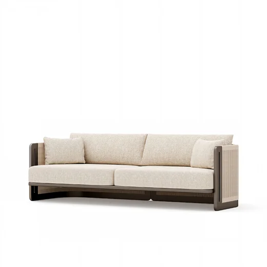 LG590-3 Outdoor Aluminum & Rope L-Shaped Sofa