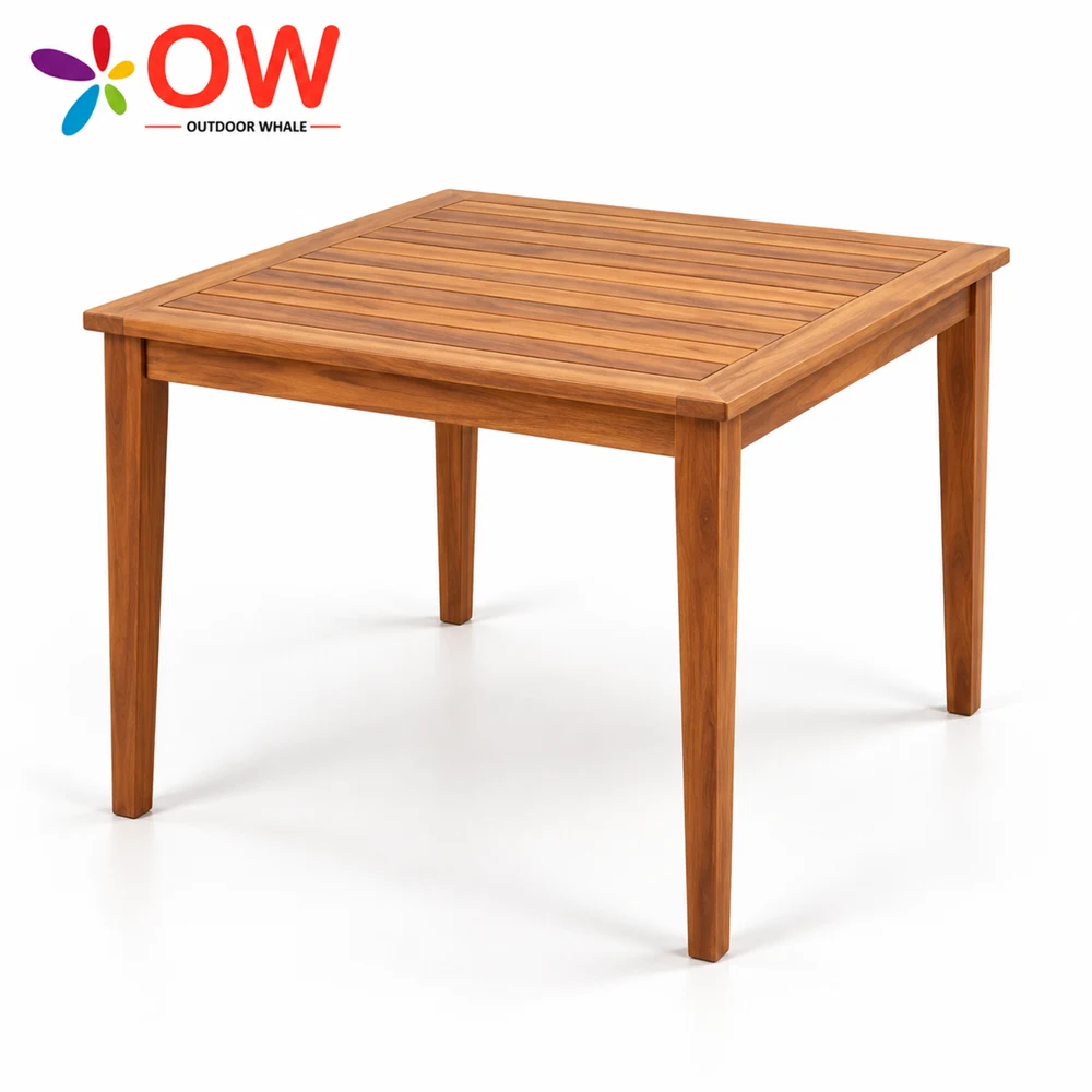 LG600-2 Square table with 5 mm brown woodgrain HPL top