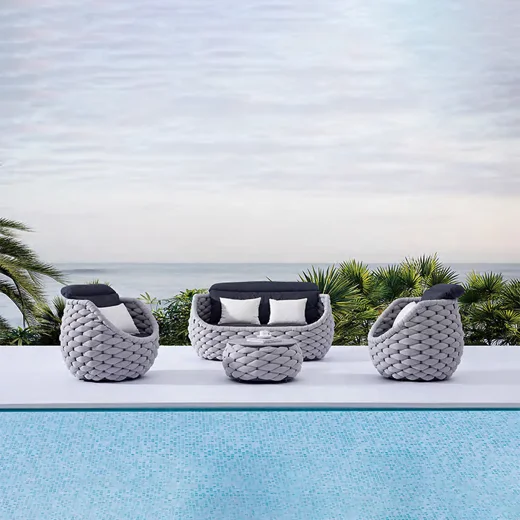LG76-01 Rope-Woven Outdoor Single Sofa