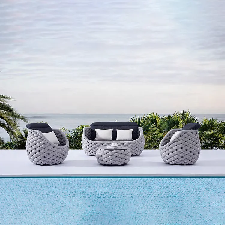 LG76-01 Rope-Woven Outdoor Single Sofa