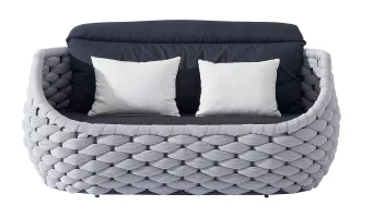 LG76-02 Rope-Woven Outdoor Three-Seater Sofa