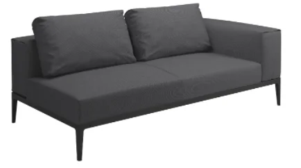 LG88-05 Aluminum Outdoor Two-Seater sofa with left armrest