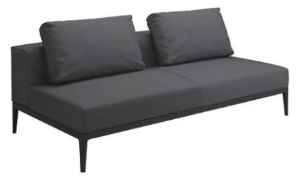 LG88-07 Aluminum Outdoor Armless Two-Seater sofa