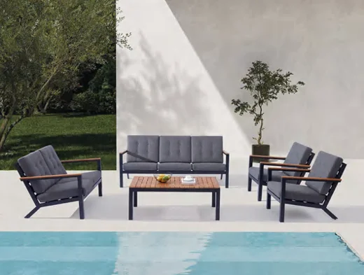 LGTS-2301-01 Wicker-Style Outdoor Single Sofa